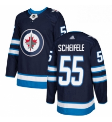 Mens Adidas Winnipeg Jets 55 Mark Scheifele Authentic Navy Blue Home NHL Jersey 