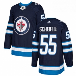 Mens Adidas Winnipeg Jets 55 Mark Scheifele Authentic Navy Blue Home NHL Jersey 