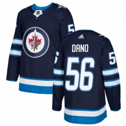 Mens Adidas Winnipeg Jets 56 Marko Dano Authentic Navy Blue Home NHL Jersey 