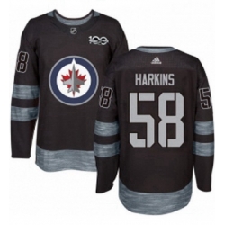 Mens Adidas Winnipeg Jets 58 Jansen Harkins Premier Black 1917 2017 100th Anniversary NHL Jersey 