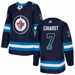 Mens Adidas Winnipeg Jets 7 Ben Chiarot Authentic Navy Blue Drift Fashion NHL Jersey 