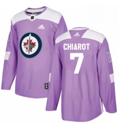 Mens Adidas Winnipeg Jets 7 Ben Chiarot Authentic Purple Fights Cancer Practice NHL Jersey 