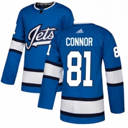 Mens Adidas Winnipeg Jets 81 Kyle Connor Authentic Blue Alternate NHL Jersey 