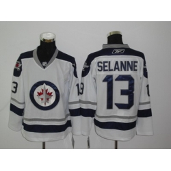 Winnipeg Jets jerseys #13 Teemu Selanne white hockey jersey