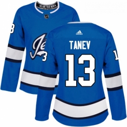 Womens Adidas Winnipeg Jets 13 Brandon Tanev Authentic Blue Alternate NHL Jersey 
