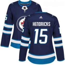 Womens Adidas Winnipeg Jets 15 Matt Hendricks Premier Navy Blue Home NHL Jersey 