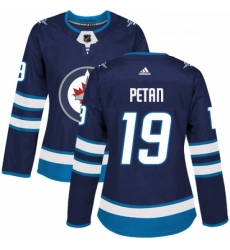Womens Adidas Winnipeg Jets 19 Nic Petan Premier Navy Blue Home NHL Jersey 
