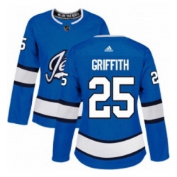Womens Adidas Winnipeg Jets 25 Seth Griffith Authentic Blue Alternate NHL Jersey 