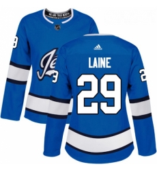 Womens Adidas Winnipeg Jets 29 Patrik Laine Authentic Blue Alternate NHL Jersey 