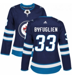 Womens Adidas Winnipeg Jets 33 Dustin Byfuglien Authentic Navy Blue Home NHL Jersey 