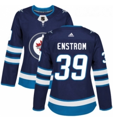 Womens Adidas Winnipeg Jets 39 Tobias Enstrom Premier Navy Blue Home NHL Jersey 