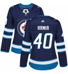 Womens Adidas Winnipeg Jets 40 Joel Armia Premier Navy Blue Home NHL Jersey 
