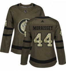 Womens Adidas Winnipeg Jets 44 Josh Morrissey Authentic Green Salute to Service NHL Jersey 