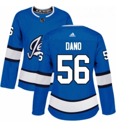 Womens Adidas Winnipeg Jets 56 Marko Dano Authentic Blue Alternate NHL Jersey 