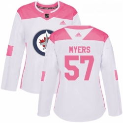 Womens Adidas Winnipeg Jets 57 Tyler Myers Authentic WhitePink Fashion NHL Jersey 