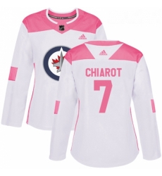 Womens Adidas Winnipeg Jets 7 Ben Chiarot Authentic WhitePink Fashion NHL Jersey 
