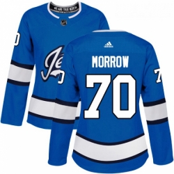 Womens Adidas Winnipeg Jets 70 Joe Morrow Authentic Blue Alternate NHL Jersey 