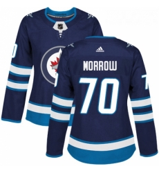 Womens Adidas Winnipeg Jets 70 Joe Morrow Authentic Navy Blue Home NHL Jerse