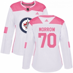 Womens Adidas Winnipeg Jets 70 Joe Morrow Authentic White Pink Fashion NHL Jerse