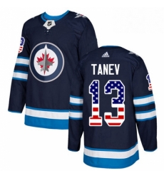 Youth Adidas Winnipeg Jets 13 Brandon Tanev Authentic Navy Blue USA Flag Fashion NHL Jersey 