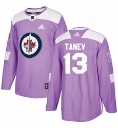 Youth Adidas Winnipeg Jets 13 Brandon Tanev Authentic Purple Fights Cancer Practice NHL Jersey 