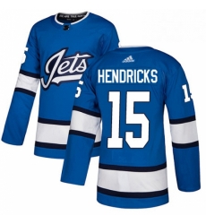 Youth Adidas Winnipeg Jets 15 Matt Hendricks Authentic Blue Alternate NHL Jersey 