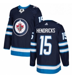 Youth Adidas Winnipeg Jets 15 Matt Hendricks Authentic Navy Blue Home NHL Jersey 