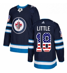 Youth Adidas Winnipeg Jets 18 Bryan Little Authentic Navy Blue USA Flag Fashion NHL Jersey 