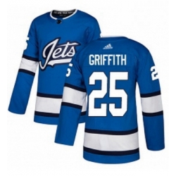 Youth Adidas Winnipeg Jets 25 Seth Griffith Authentic Blue Alternate NHL Jersey 