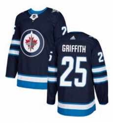 Youth Adidas Winnipeg Jets 25 Seth Griffith Authentic Navy Blue Home NHL Jersey 