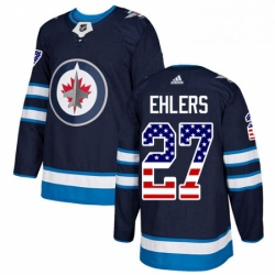 Youth Adidas Winnipeg Jets 27 Nikolaj Ehlers Authentic Navy Blue USA Flag Fashion NHL Jersey 