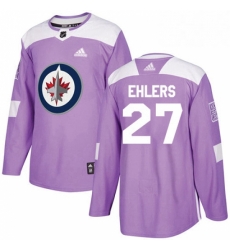 Youth Adidas Winnipeg Jets 27 Nikolaj Ehlers Authentic Purple Fights Cancer Practice NHL Jersey 