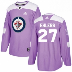 Youth Adidas Winnipeg Jets 27 Nikolaj Ehlers Authentic Purple Fights Cancer Practice NHL Jersey 