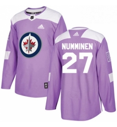 Youth Adidas Winnipeg Jets 27 Teppo Numminen Authentic Purple Fights Cancer Practice NHL Jersey 