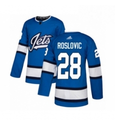 Youth Adidas Winnipeg Jets 28 Jack Roslovic Authentic Blue Alternate NHL Jersey 