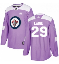 Youth Adidas Winnipeg Jets 29 Patrik Laine Authentic Purple Fights Cancer Practice NHL Jersey 