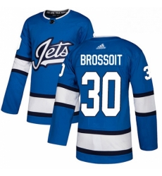Youth Adidas Winnipeg Jets 30 Laurent Brossoit Authentic Blue Alternate NHL Jersey 