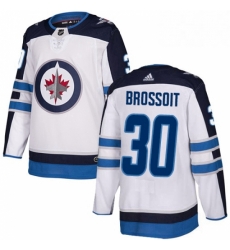 Youth Adidas Winnipeg Jets 30 Laurent Brossoit Authentic White Away NHL Jersey 