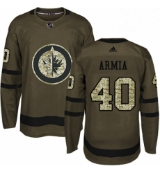 Youth Adidas Winnipeg Jets 40 Joel Armia Authentic Green Salute to Service NHL Jersey 