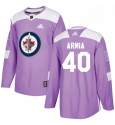Youth Adidas Winnipeg Jets 40 Joel Armia Authentic Purple Fights Cancer Practice NHL Jersey 