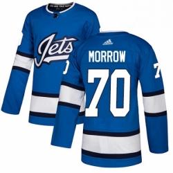 Youth Adidas Winnipeg Jets 70 Joe Morrow Authentic Blue Alternate NHL Jersey 