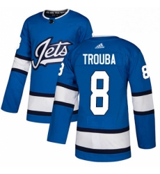 Youth Adidas Winnipeg Jets 8 Jacob Trouba Authentic Blue Alternate NHL Jersey 
