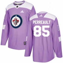 Youth Adidas Winnipeg Jets 85 Mathieu Perreault Authentic Purple Fights Cancer Practice NHL Jersey 
