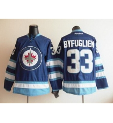 Youth kids 2012 Winnipeg Jets 33 Dustin Byfuglien Blue jersey