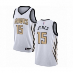 Mens Atlanta Hawks 15 Damian Jones Authentic White Basketball Jersey City Edition 
