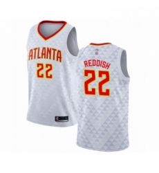 Mens Atlanta Hawks 22 Cam Reddish Authentic White Basketball Jersey Association Edition 