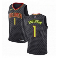 Mens Nike Atlanta Hawks 1 Justin Anderson Swingman Black NBA Jersey Icon Edition 
