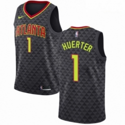 Mens Nike Atlanta Hawks 1 Kevin Huerter Authentic Black NBA Jersey Icon Edition 