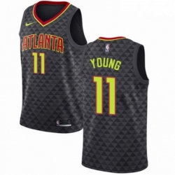 Mens Nike Atlanta Hawks 11 Trae Young Authentic Black NBA Jersey Icon Edition 