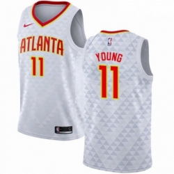 Mens Nike Atlanta Hawks 11 Trae Young Authentic White NBA Jersey Association Edition 